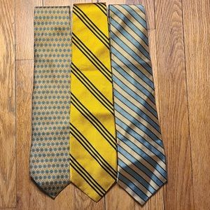 Brooks Brothers gold/green stripe silk ties lot